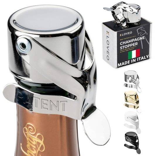KLOVEO Champagne Stoppers - WAF Patented Seal - Made in Italy